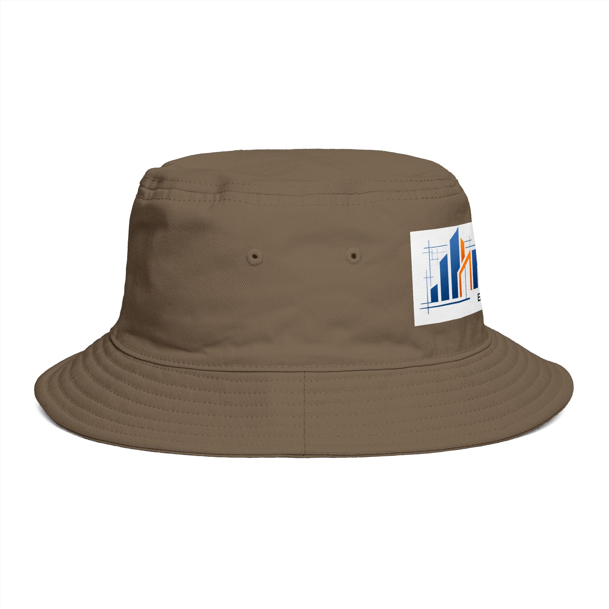 Bucket Hat — NAN BIM Design Logo Embroidered Brown Bucket Hat