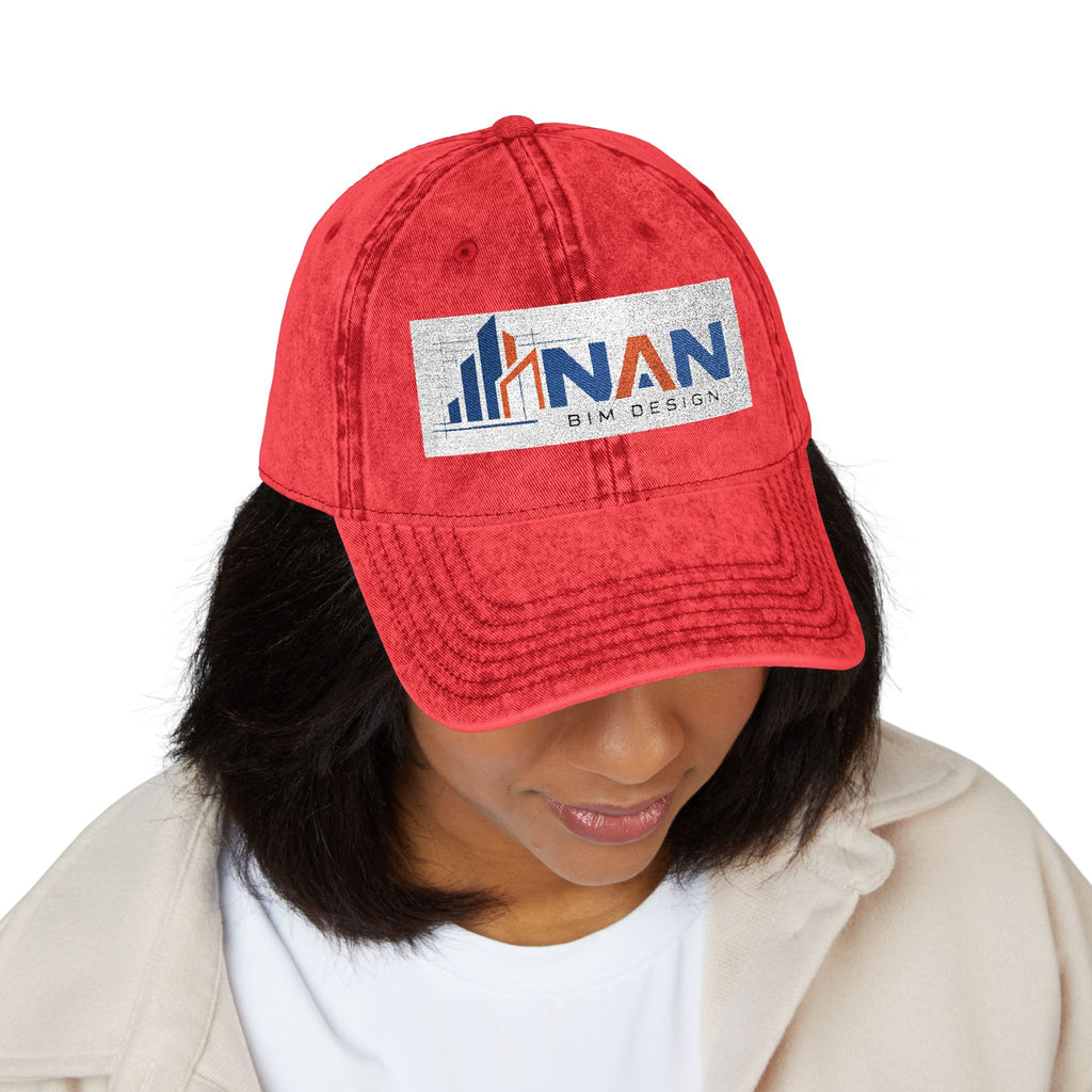 Vintage Embroidered Cap — Distressed NAN Logo Baseball Hat