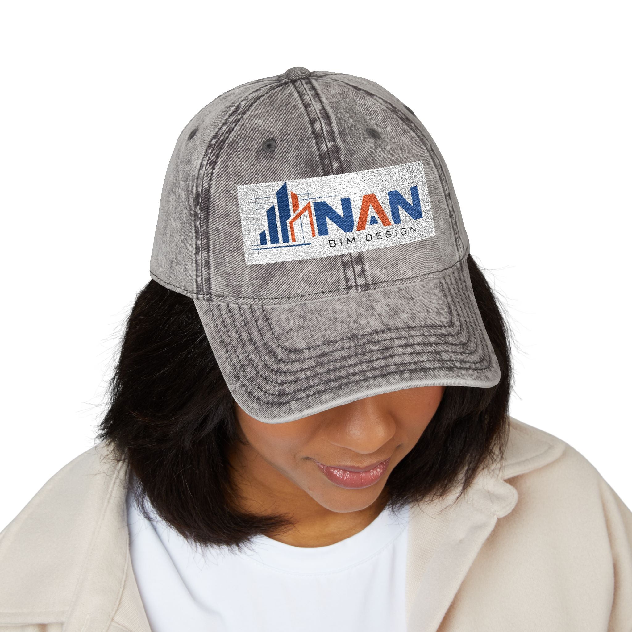 Vintage Embroidered Cap — Distressed NAN Logo Baseball Hat