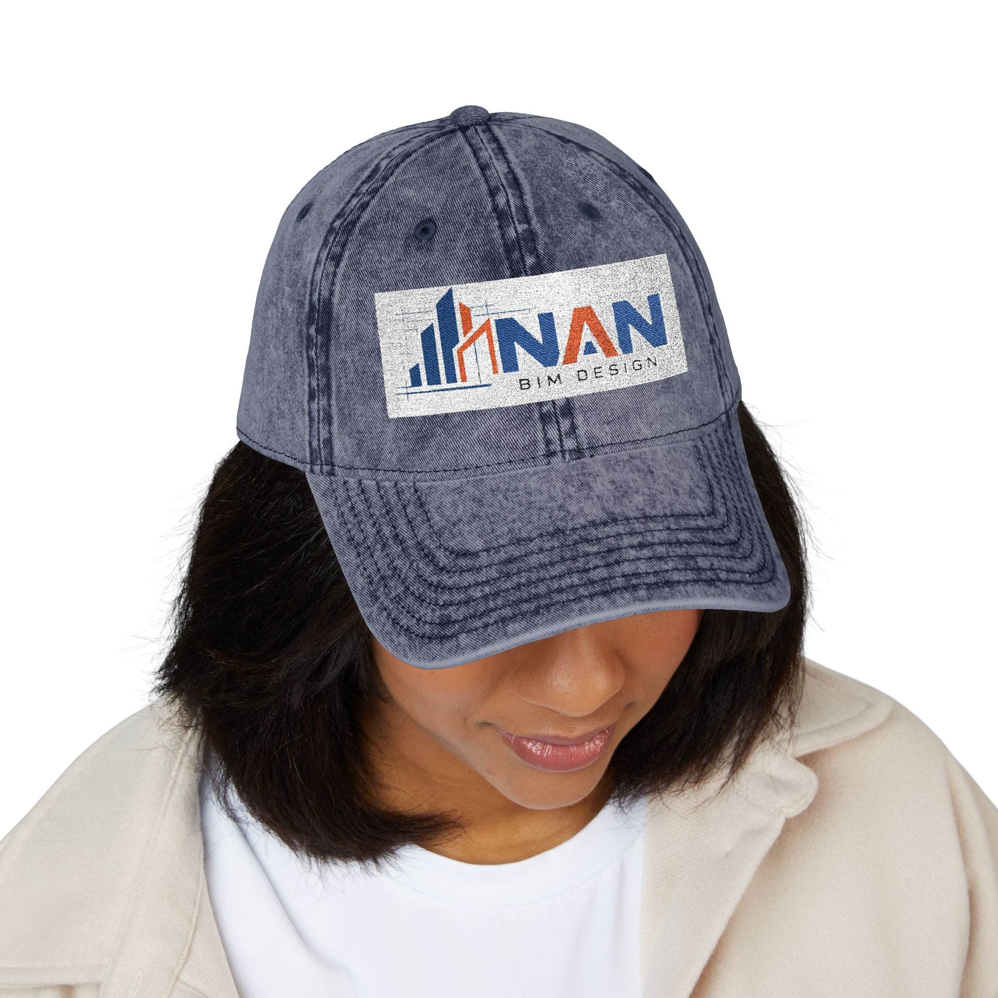 Vintage Embroidered Cap — Distressed NAN Logo Baseball Hat