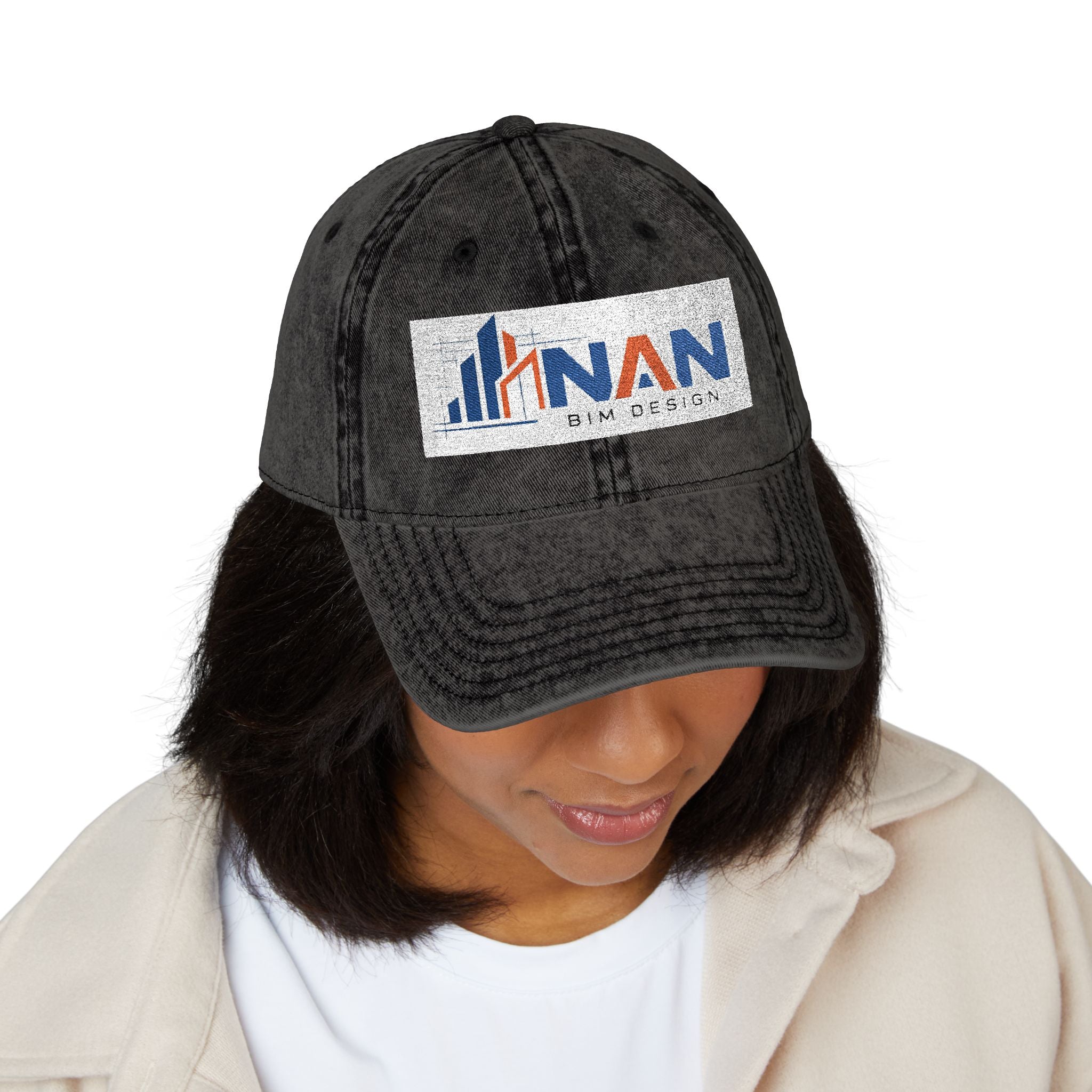 Vintage Embroidered Cap — Distressed NAN Logo Baseball Hat