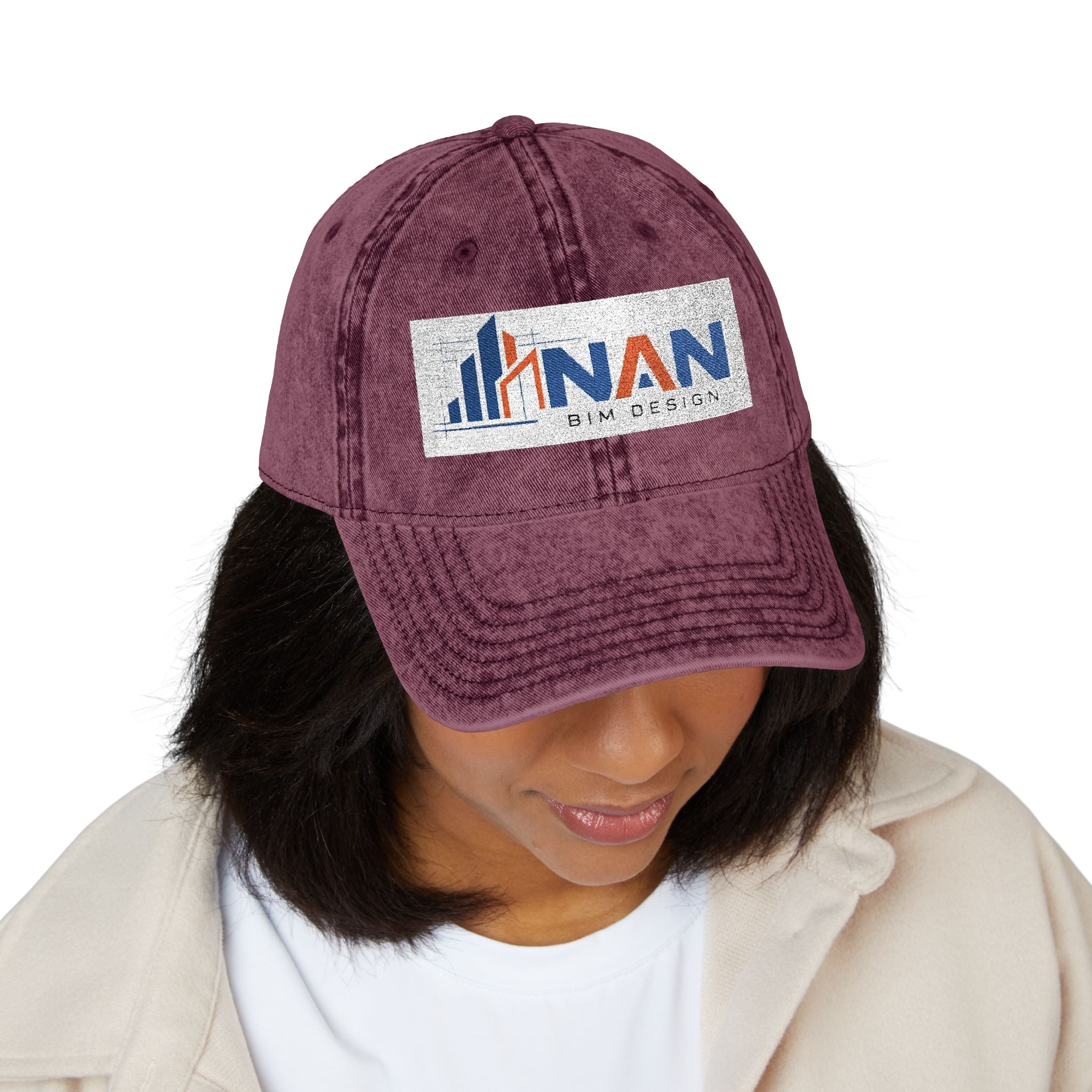 Vintage Embroidered Cap — Distressed NAN Logo Baseball Hat