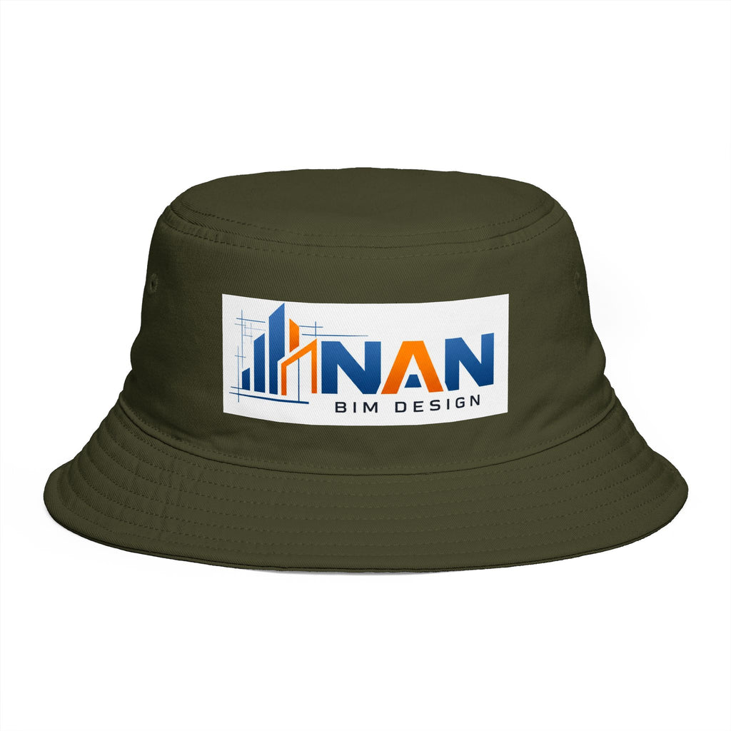Bucket Hat — NAN BIM Design Logo Embroidered Brown Bucket Hat